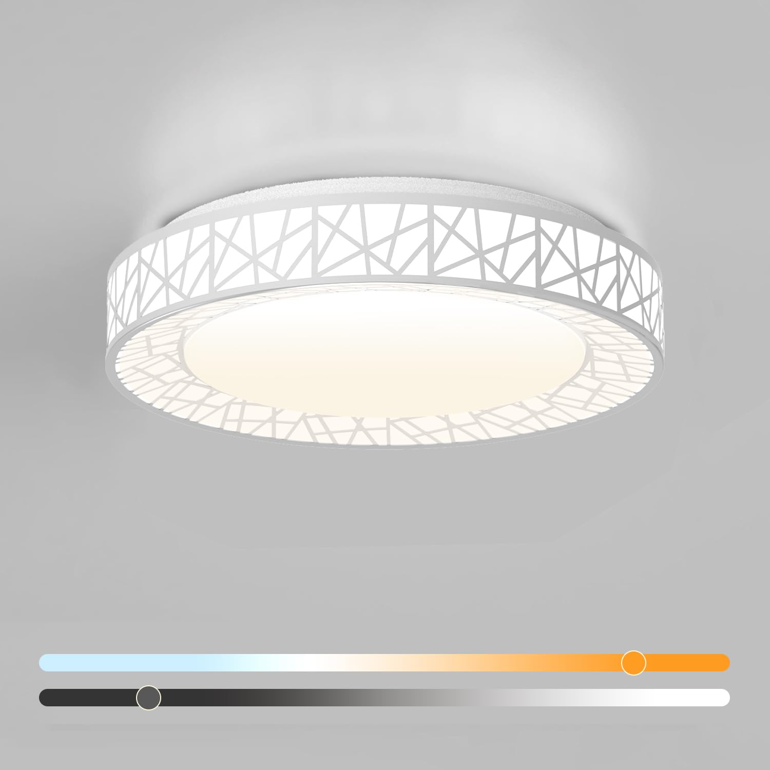 Lightania 12 Inch Flush Mount Ceiling Light, Modern Black LED Ceiling Light Fixture, 20W 1400LM 2700-6500K Adjustable, Dimmable Ceiling Lights for Bedroom, Kitchen, Hallway, Bathroom, ETL Listed