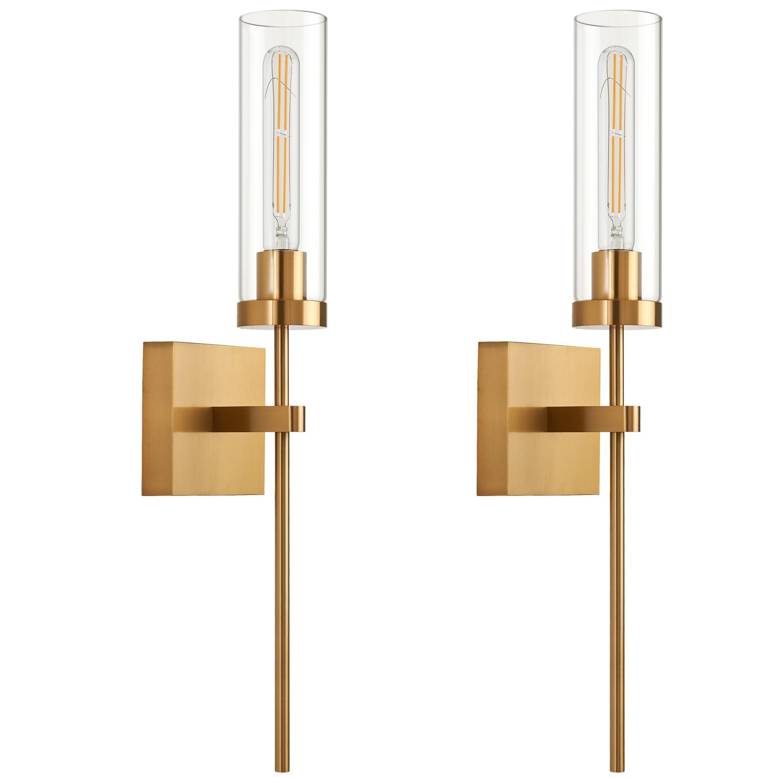 Wireless Wall Sconces with Remote Control, Battery Operated Wall Sconce Set of 2, Black & Gold Rechargeable Dimmable Wall Light for Bedroom Living room Bathroom Hallway Entryway Stairwell, 3000K