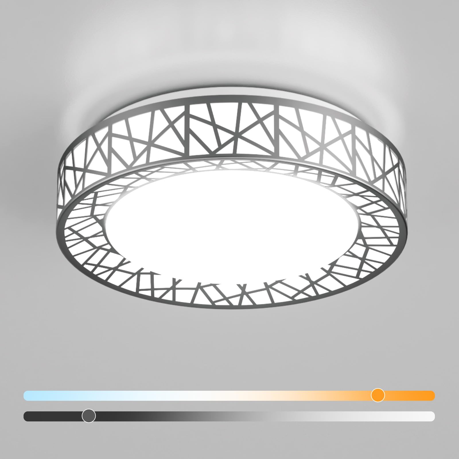 Lightania 12 Inch Flush Mount Ceiling Light, Modern Black LED Ceiling Light Fixture, 20W 1400LM 2700-6500K Adjustable, Dimmable Ceiling Lights for Bedroom, Kitchen, Hallway, Bathroom, ETL Listed