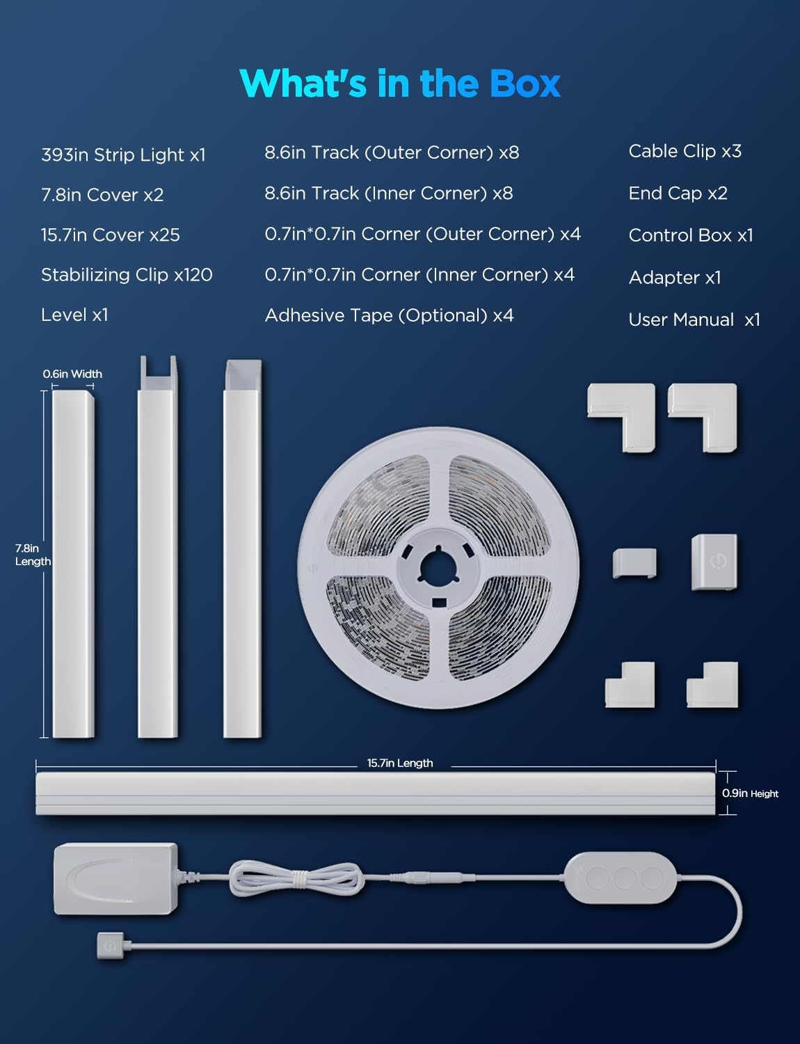 Govee RGBIC LED Strip Lights 32.8ft with Covers, Smart Lights Work with Alexa and Google Assistant, LED Diffuser Channel with LED Lights for Bedroom, Skirting Lines, Studio, Cabinet