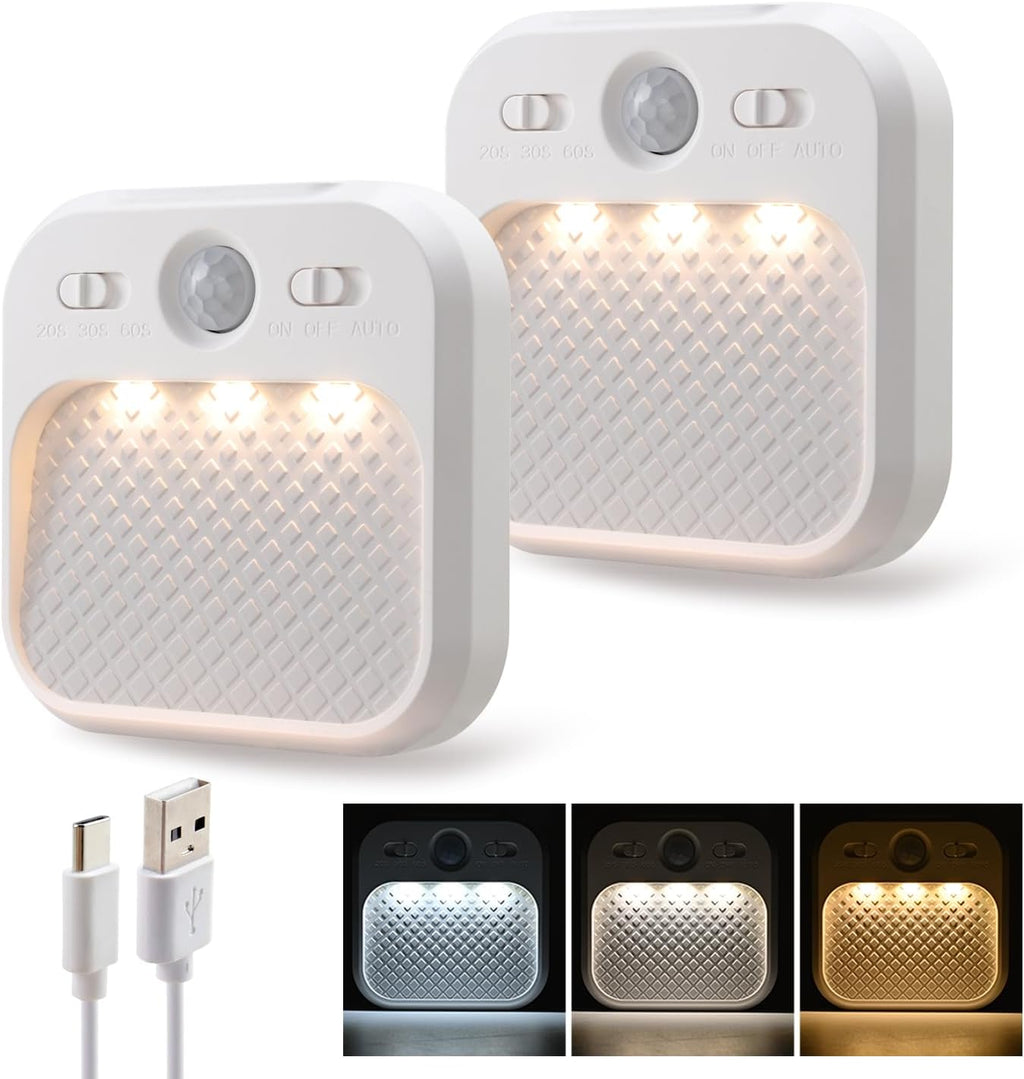 DAMI Motion Sensor Night Lights Rechargeable with Timer, Battery Cabinet Light with 3 Color Temperatures Stepless Dimming, Magnetic Closet Light for Travel, RV, Cruise Essentials 2026