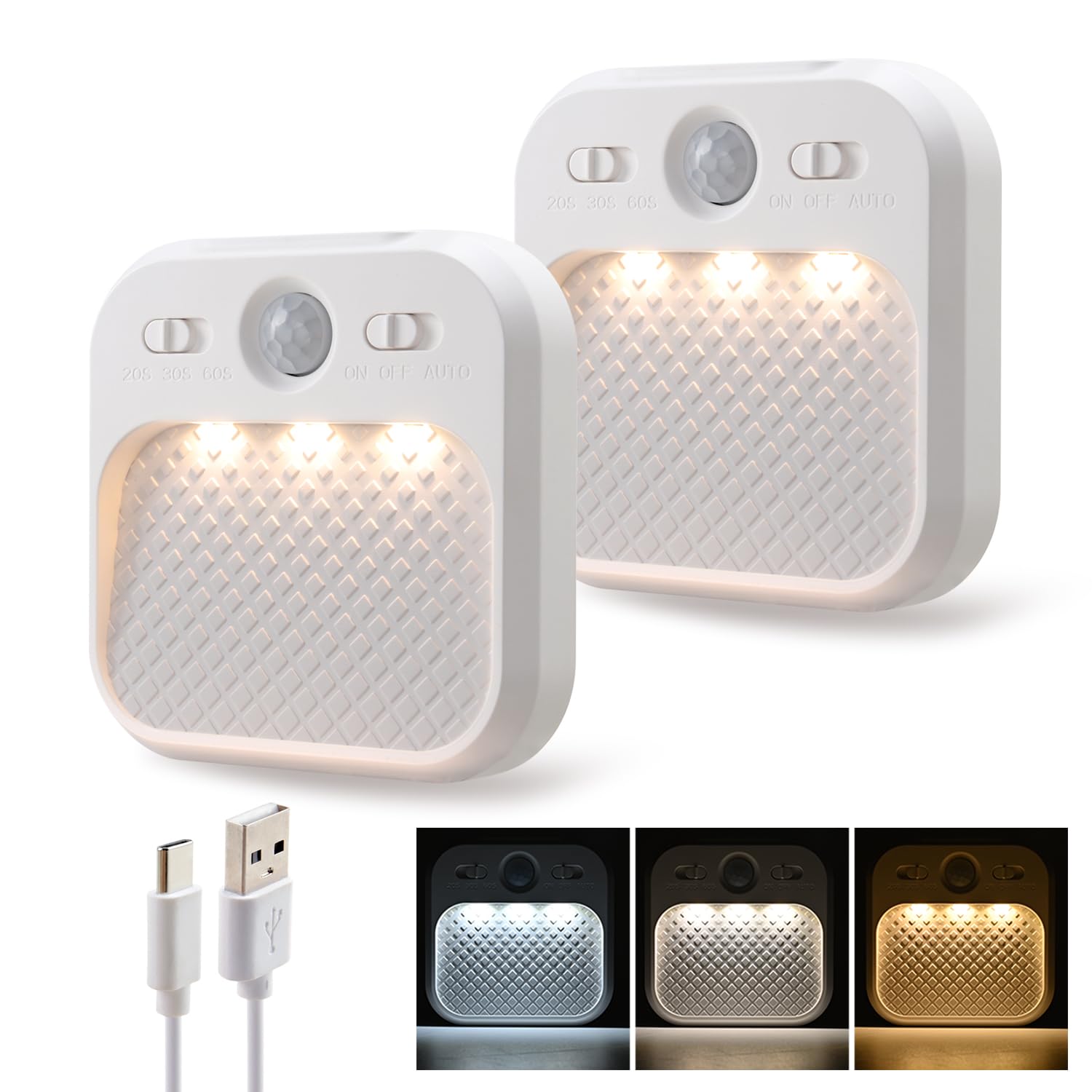 DAMI Motion Sensor Night Lights Rechargeable with Timer, Battery Cabinet Light with 3 Color Temperatures Stepless Dimming, Magnetic Closet Light for Travel, RV, Cruise Essentials 2026