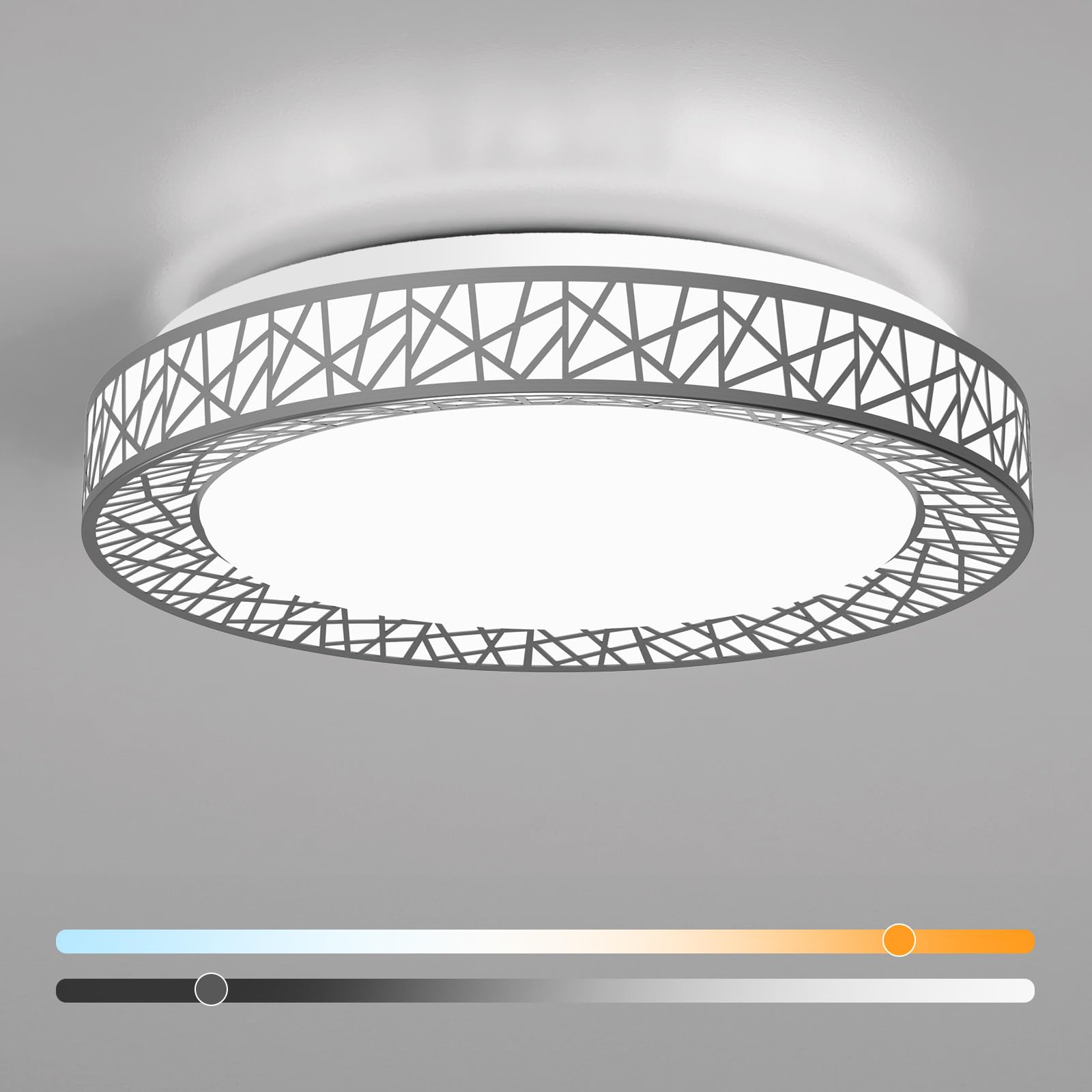 Lightania 12 Inch Flush Mount Ceiling Light, Modern Black LED Ceiling Light Fixture, 20W 1400LM 2700-6500K Adjustable, Dimmable Ceiling Lights for Bedroom, Kitchen, Hallway, Bathroom, ETL Listed