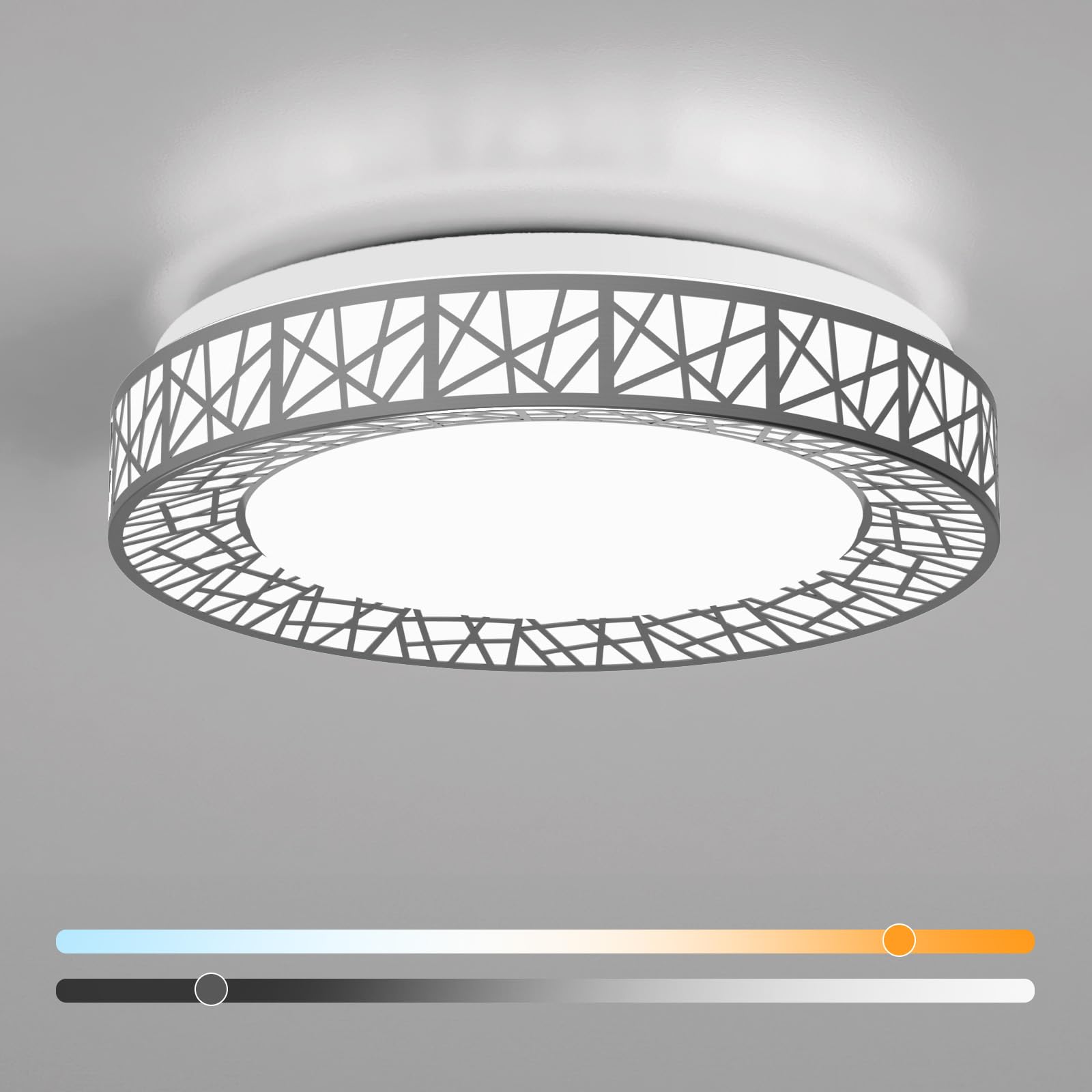 Lightania 12 Inch Flush Mount Ceiling Light, Modern Black LED Ceiling Light Fixture, 20W 1400LM 2700-6500K Adjustable, Dimmable Ceiling Lights for Bedroom, Kitchen, Hallway, Bathroom, ETL Listed