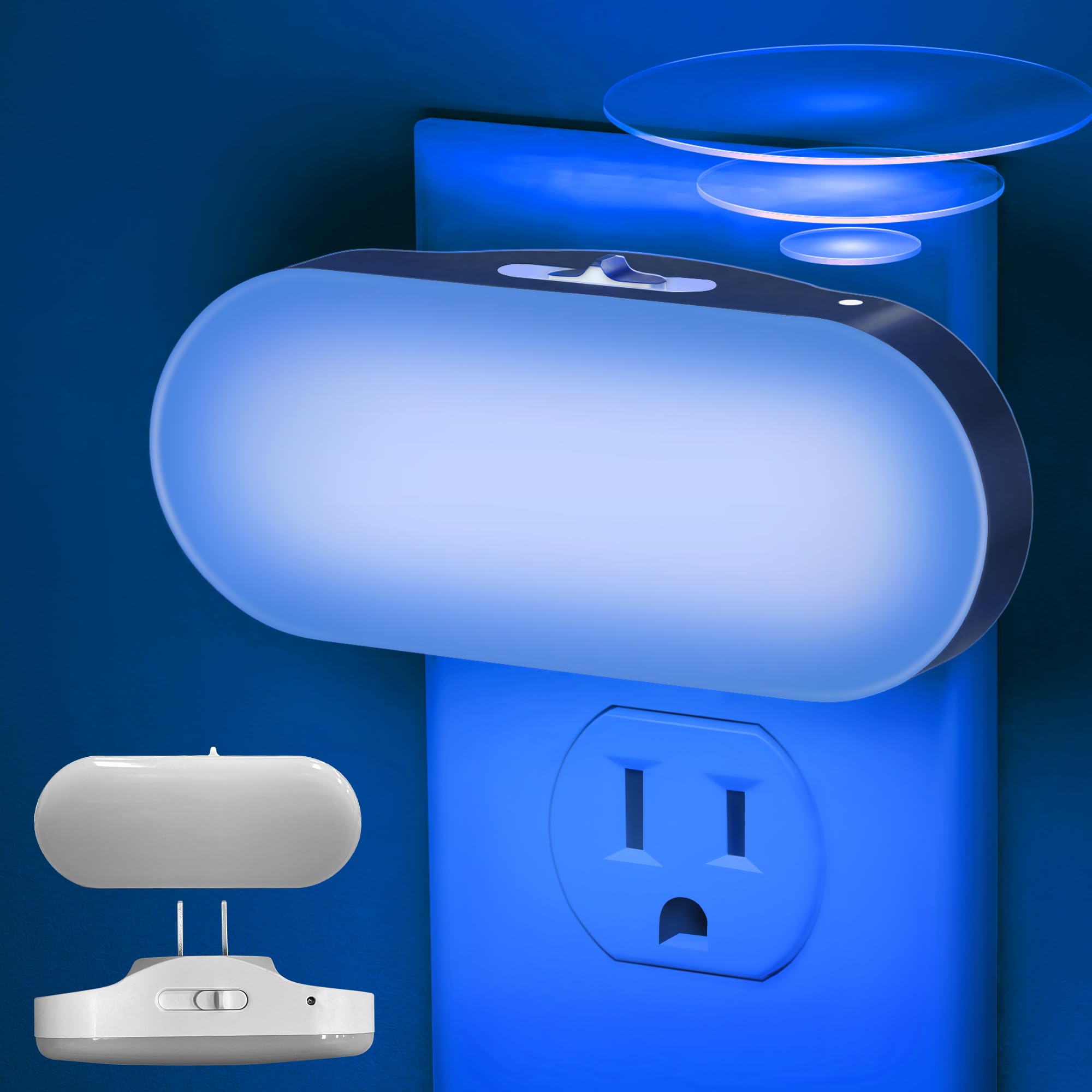 DORESshop Led Night Light, Plug into Wall, [2 Pack] with Dusk to Dawn Sensor, 1W 5000K Dimmable Night Light from 0LM to 100LM for Bathroom Hallway Bedroom Kids Room Stairway