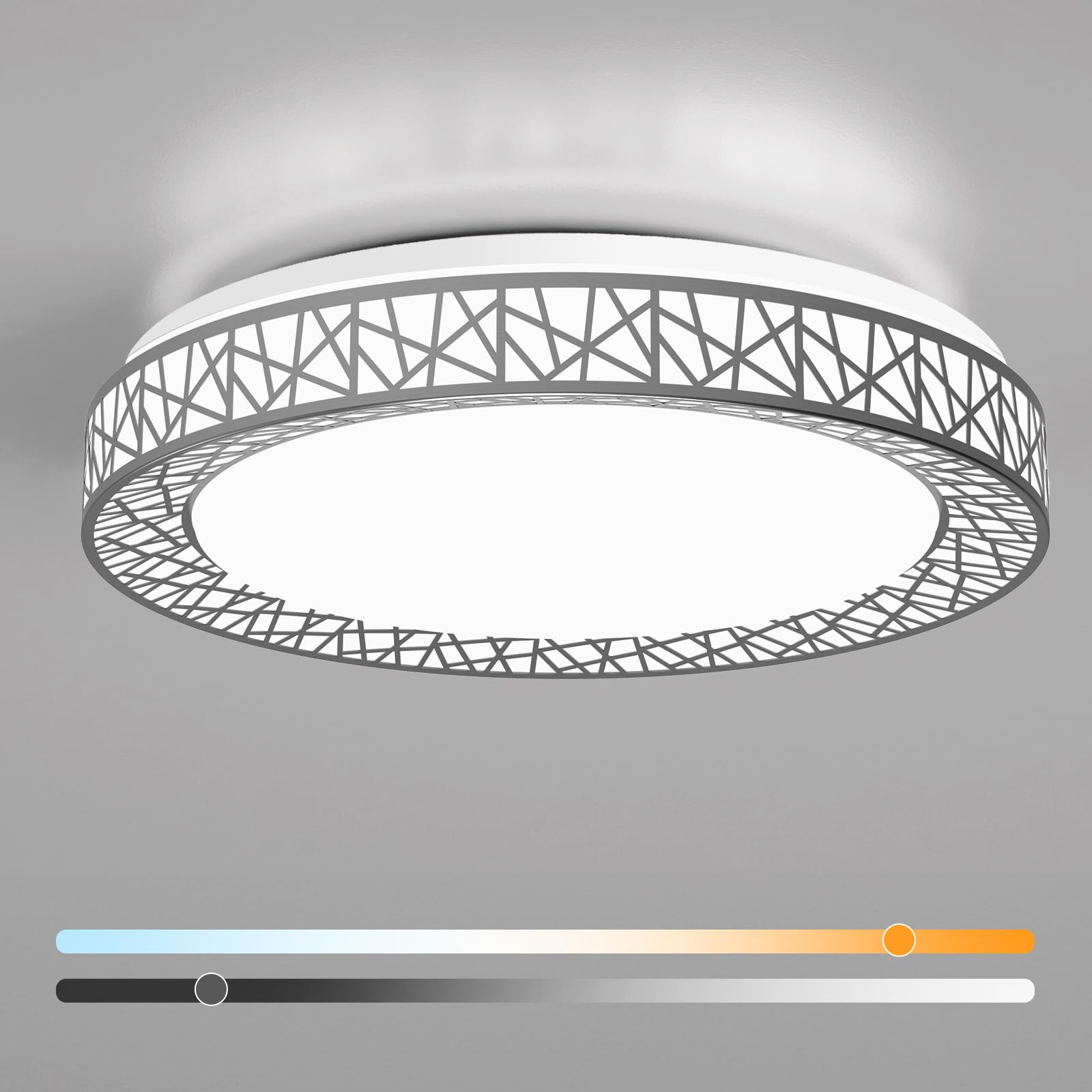 Lightania 12 Inch Flush Mount Ceiling Light, Modern Black LED Ceiling Light Fixture, 20W 1400LM 2700-6500K Adjustable, Dimmable Ceiling Lights for Bedroom, Kitchen, Hallway, Bathroom, ETL Listed