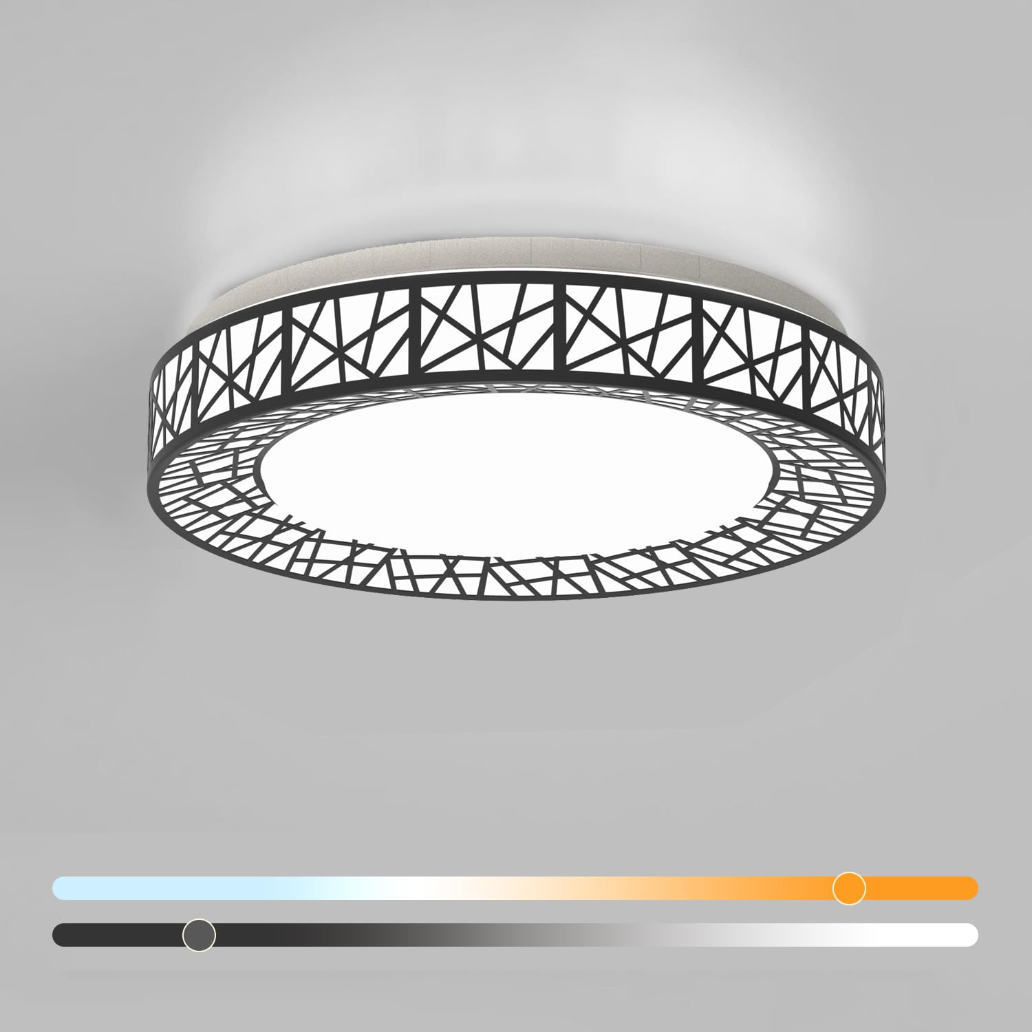 Lightania 12 Inch Flush Mount Ceiling Light, Modern Black LED Ceiling Light Fixture, 20W 1400LM 2700-6500K Adjustable, Dimmable Ceiling Lights for Bedroom, Kitchen, Hallway, Bathroom, ETL Listed