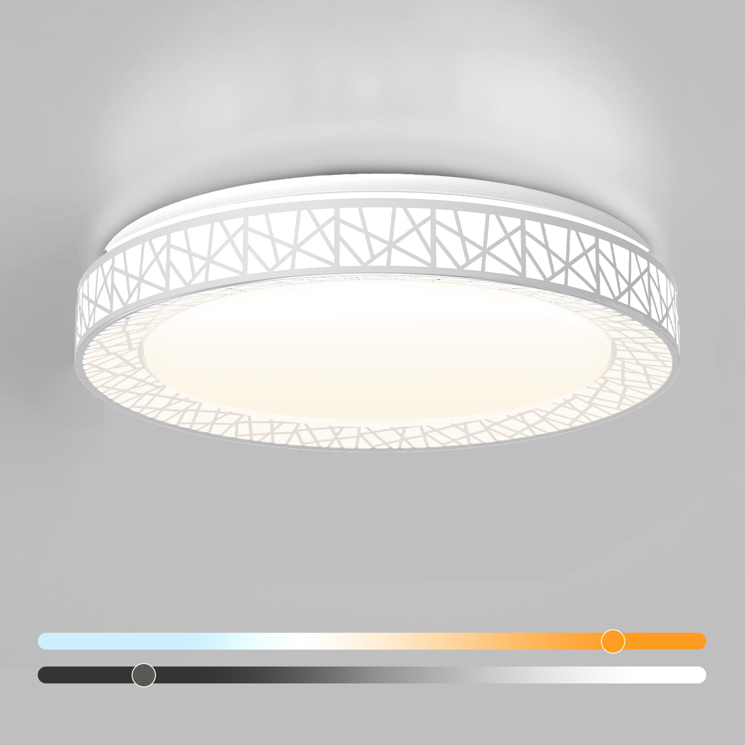 Lightania 12 Inch Flush Mount Ceiling Light, Modern Black LED Ceiling Light Fixture, 20W 1400LM 2700-6500K Adjustable, Dimmable Ceiling Lights for Bedroom, Kitchen, Hallway, Bathroom, ETL Listed