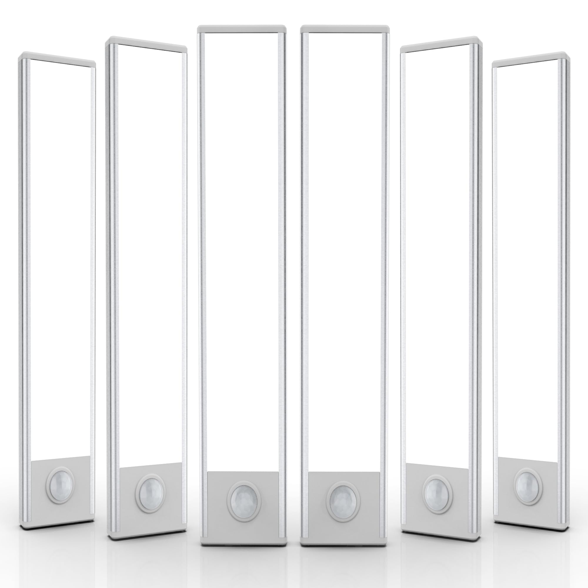 6 Pack Under Cabinet Lighting Wireless, 32 LED Rechargeable Battery Motion Sensor Light Indoor, Stick On Magnetic Closet Lights, Under Counter Lights for Kitchen, Stairs, White 8 in