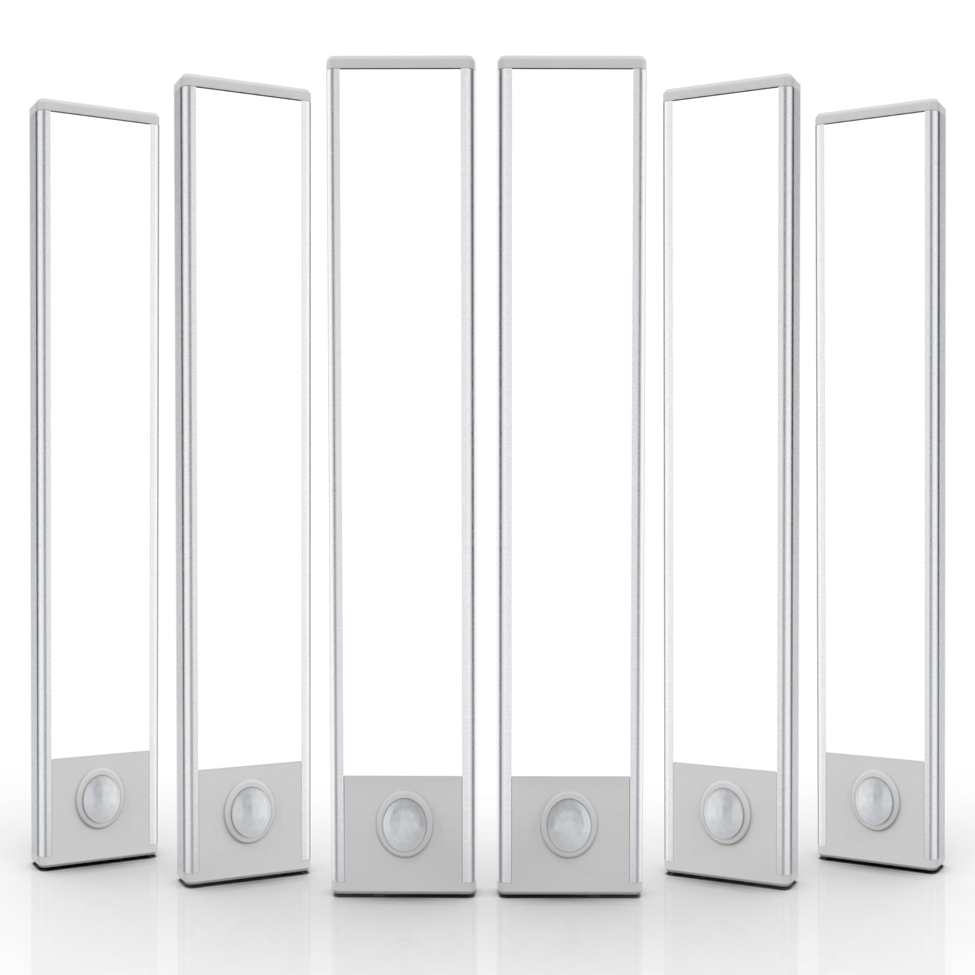 6 Pack Under Cabinet Lighting Wireless, 32 LED Rechargeable Battery Motion Sensor Light Indoor, Stick On Magnetic Closet Lights, Under Counter Lights for Kitchen, Stairs, White 8 in