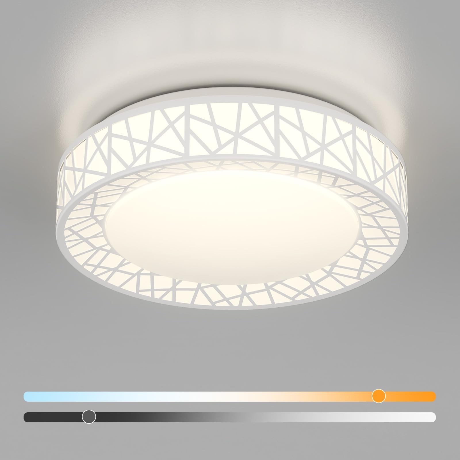 Lightania 12 Inch Flush Mount Ceiling Light, Modern Black LED Ceiling Light Fixture, 20W 1400LM 2700-6500K Adjustable, Dimmable Ceiling Lights for Bedroom, Kitchen, Hallway, Bathroom, ETL Listed
