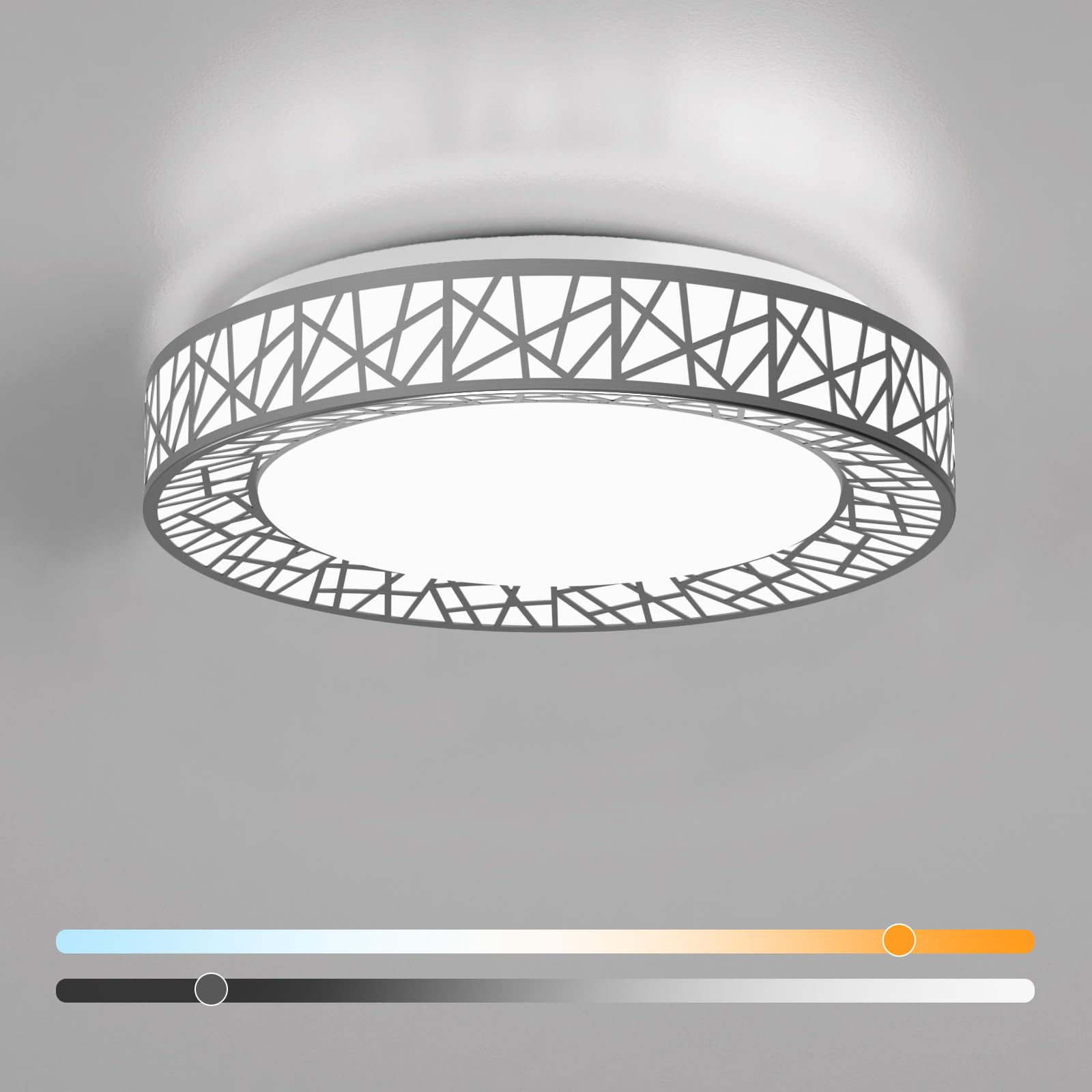 Lightania 12 Inch Flush Mount Ceiling Light, Modern Black LED Ceiling Light Fixture, 20W 1400LM 2700-6500K Adjustable, Dimmable Ceiling Lights for Bedroom, Kitchen, Hallway, Bathroom, ETL Listed