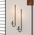 Metal Wall Candle Sconce Holder Set of 2 Wall Mount Candle Holder Pillar Holder Brass Modern Wall Candle Sconces Hanging for Living Room Farmhouse Fireplace Wedding