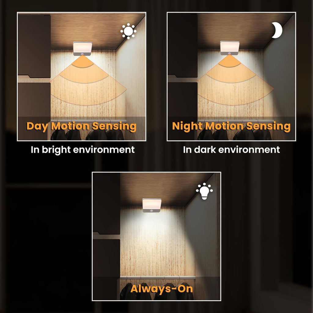 Motion Sensor Light Indoor Rechargeable, Battery Night Light 2000mAh, Motion Activated Night Lights Stick on 2 Pack, Dimmable Stair Lights for Bathroom, Hallway, Kitchen, Traveling, Cabinet, Keyhole