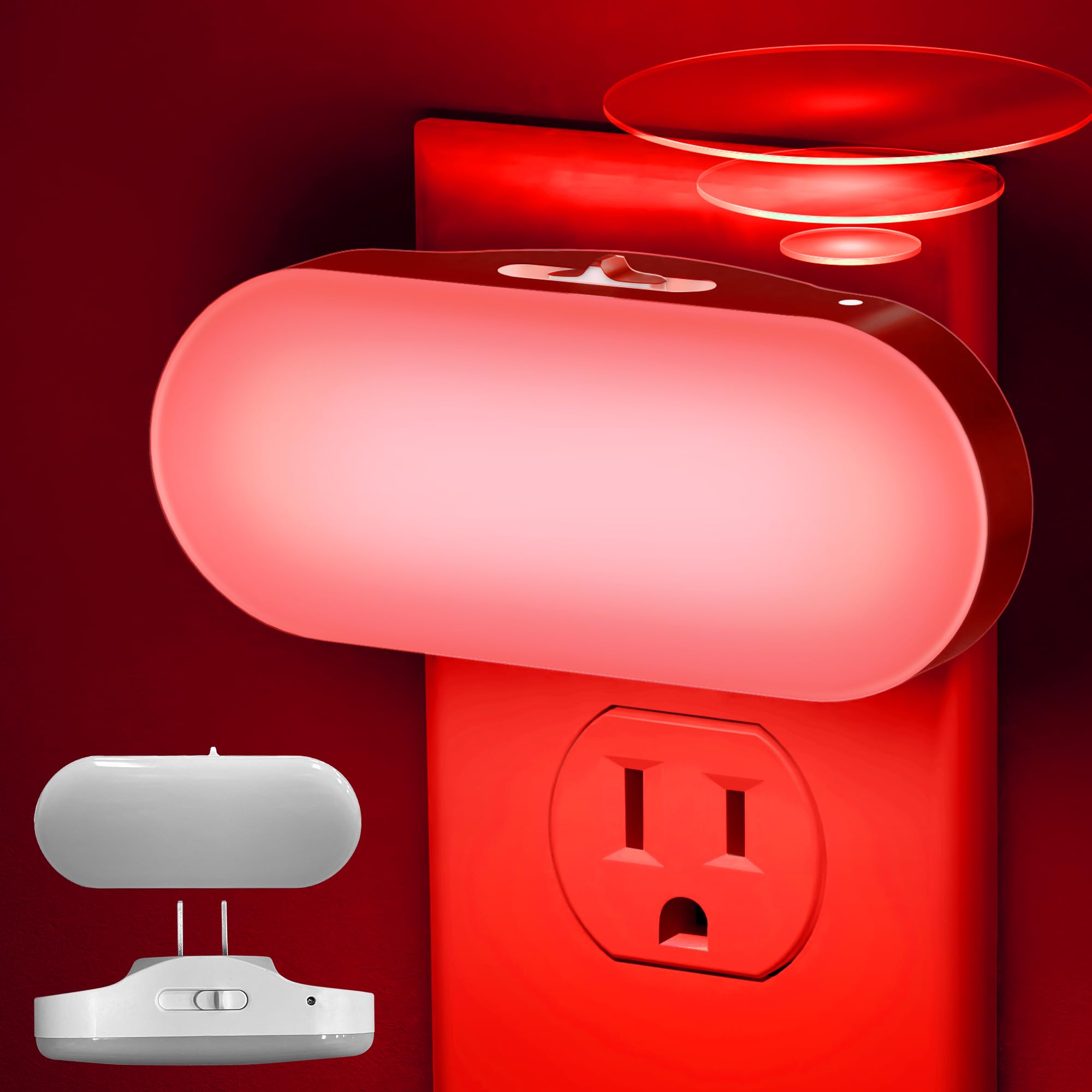 DORESshop Led Night Light, Plug into Wall, [2 Pack] with Dusk to Dawn Sensor, 1W 5000K Dimmable Night Light from 0LM to 100LM for Bathroom Hallway Bedroom Kids Room Stairway