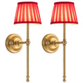 KDG Cordless Wall Sconces Set of 2, Small Wireless 5200mAh Rechargeable Battery Fabric LED Wall Lamps, Portables Lightings for Wall Painting, Living Room, Bedroom, Hallway, Gifts, Night Light (Gold)