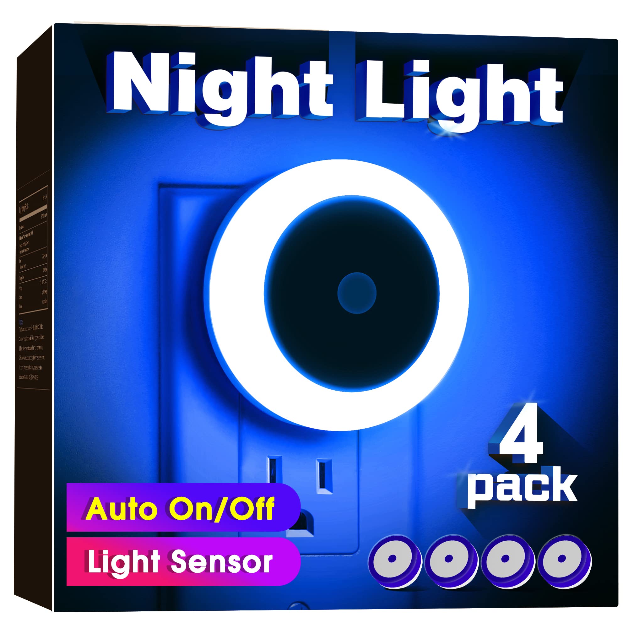 Briignite Motion Sensor Night Light Azure Blue, 2 Pack Night Lights Plug into Wall, Auto On/Off Motion Activation Nightlight, Energy-Saving 0.6W LED Blue Night Light, Ideal for Kids, Bedroom, Bathroom