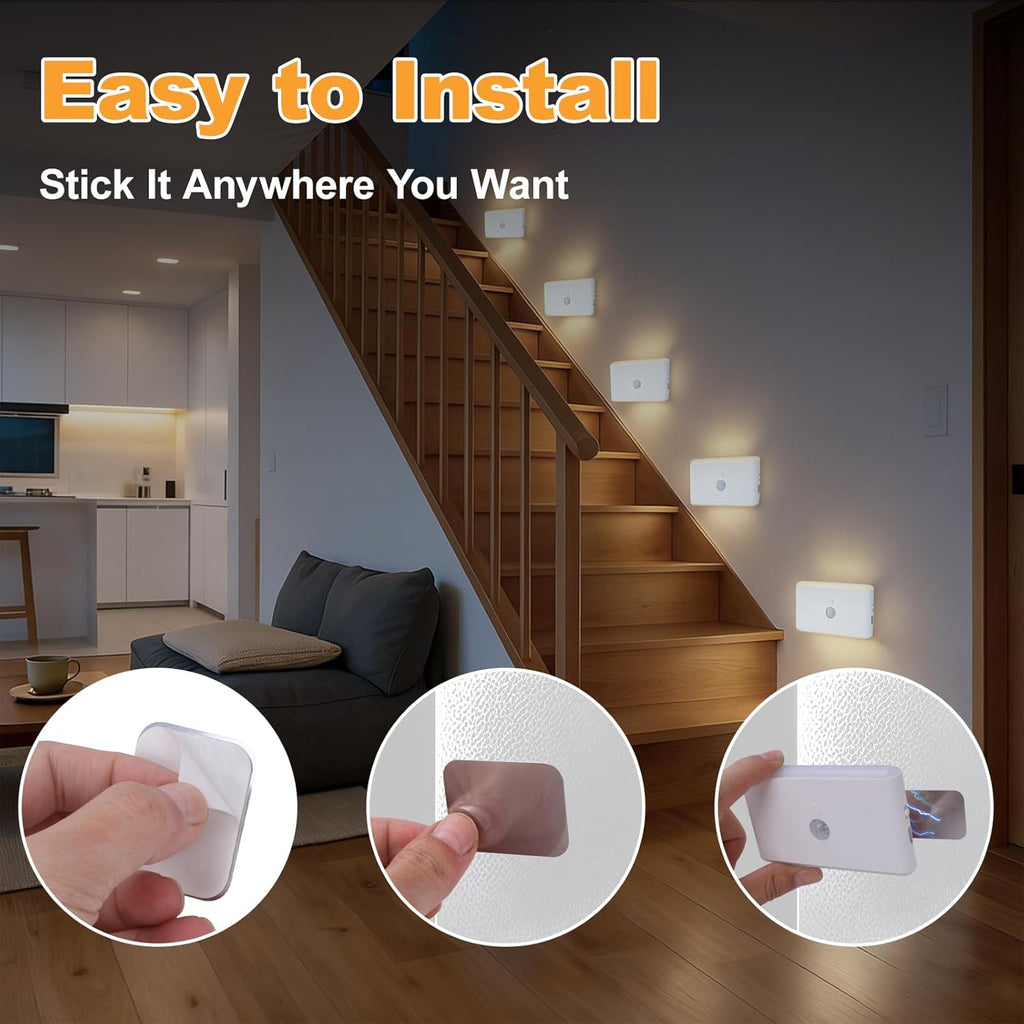Motion Sensor Night Light 2-Pack, Cruise Approved Rechargeable Magnetic LED Nightlight, Warm & RGB Soft Dimmable, Wireless USB Auto Sensor Lights for Indoor Bedroom, Bathroom, Hallway, Stairs