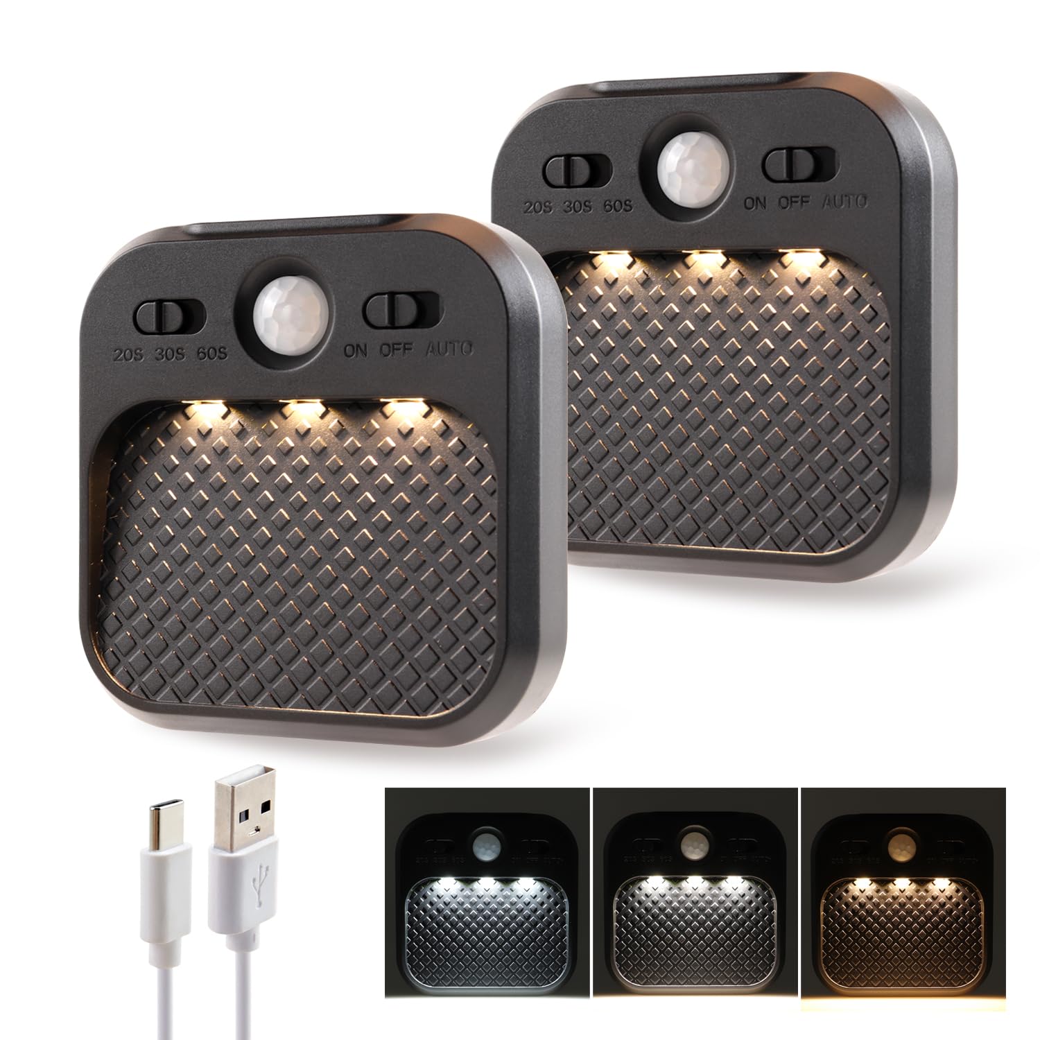 DAMI Motion Sensor Night Lights Rechargeable with Timer, Battery Cabinet Light with 3 Color Temperatures Stepless Dimming, Magnetic Closet Light for Travel, RV, Cruise Essentials 2026