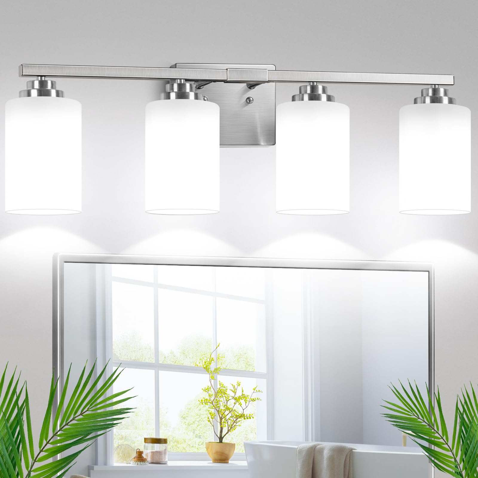 Set of 2 Wall Sconces for Bathroom, Modern Vanity Light Fixtures, Matte Black Wall Mount Lighting Lanterns, Farmhouse Wall Lights with Clear Glass Shade for Bedroom Living Room Mirror Hallway Kitchen